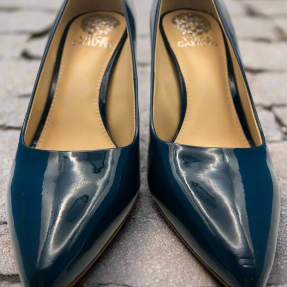 Vince Camuto Teal Patent Leather Heels - Picture 4 of 6